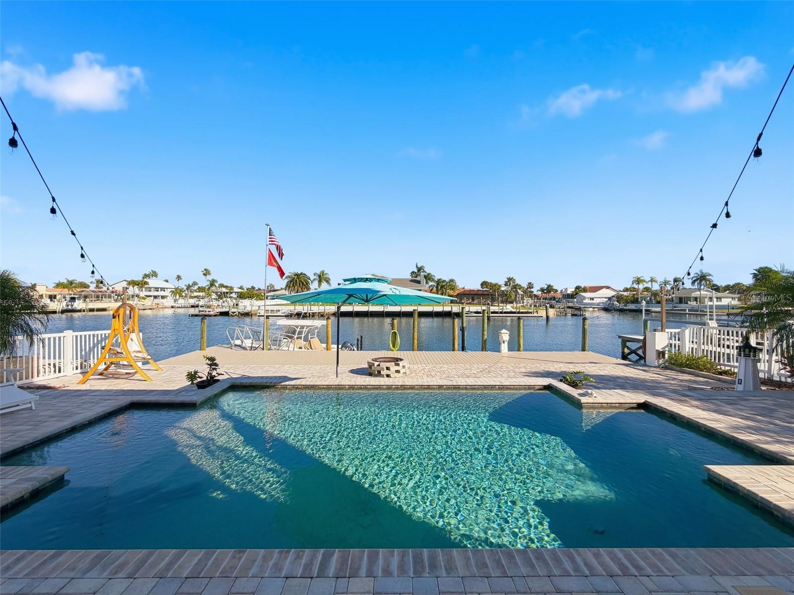 SALTWATER POOL WITH PEBBLE TECH FINISH,