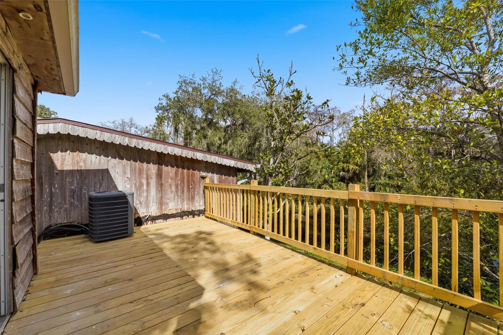 Studio deck, overlooking river