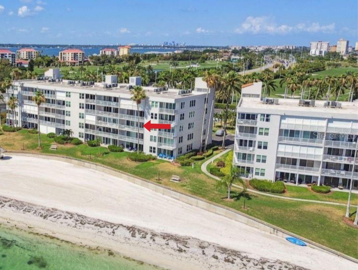 back of the building on intracoastal and beach