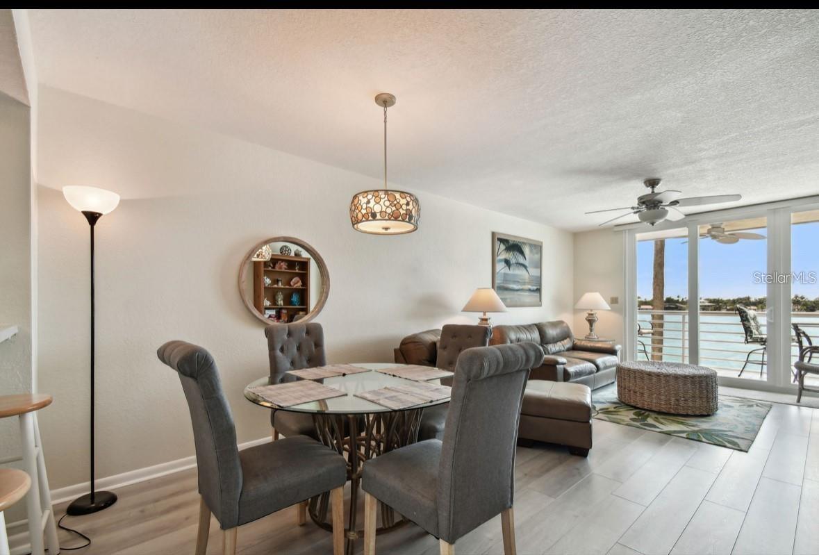 dining/living rooms looking at intracoastal