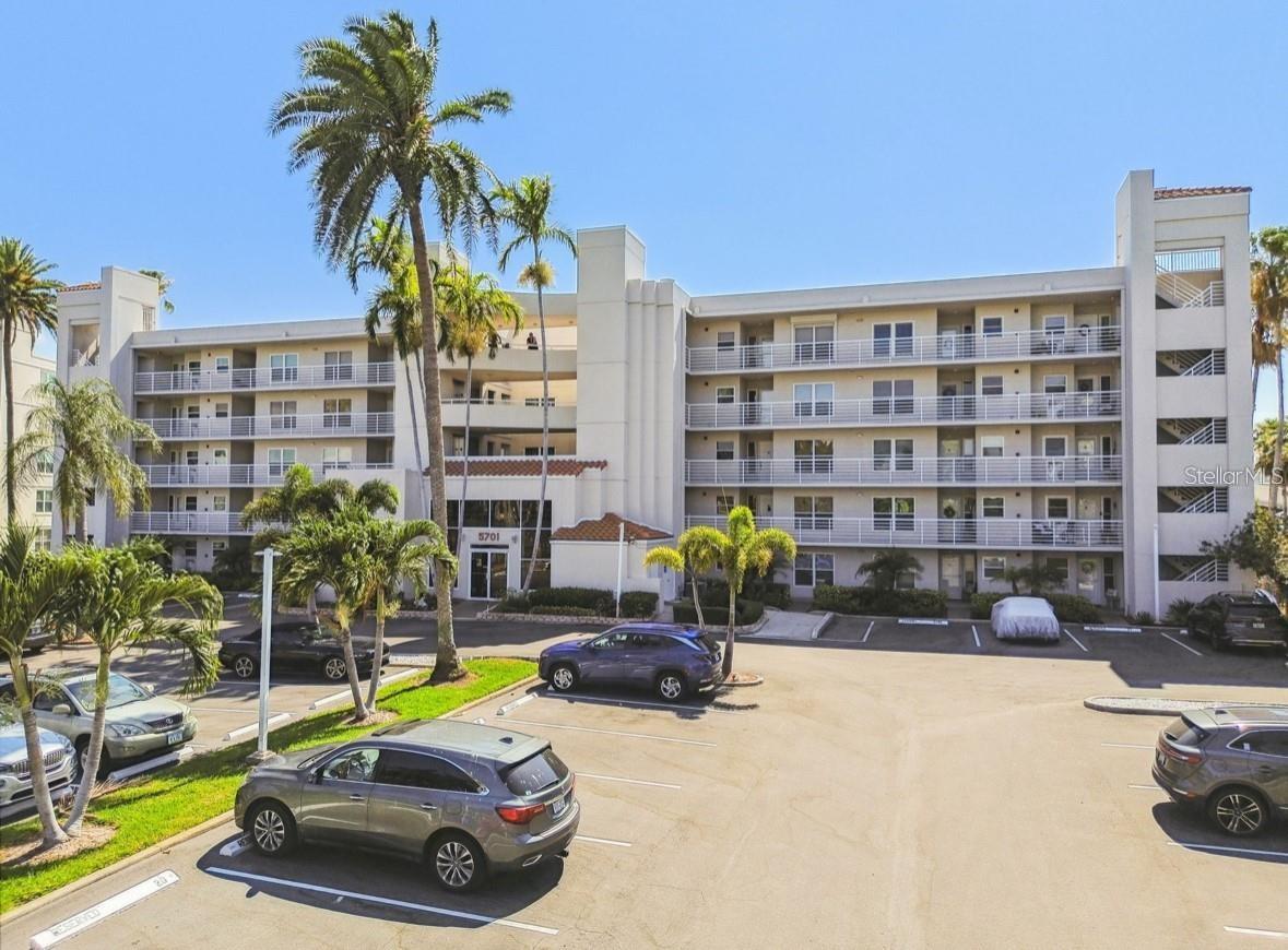 entrance into building from parking lot