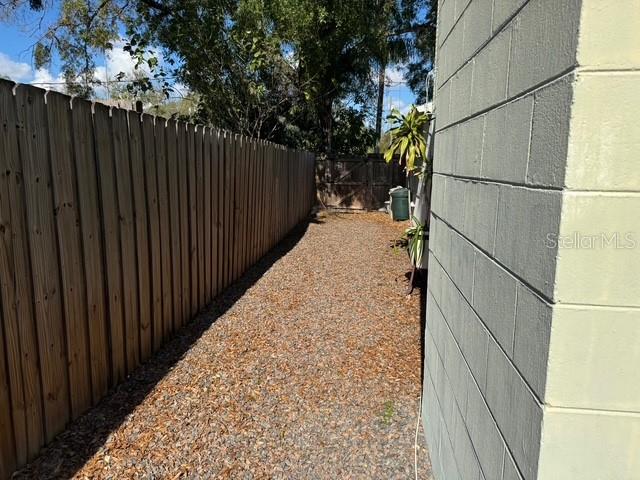 Wooden fenced yard