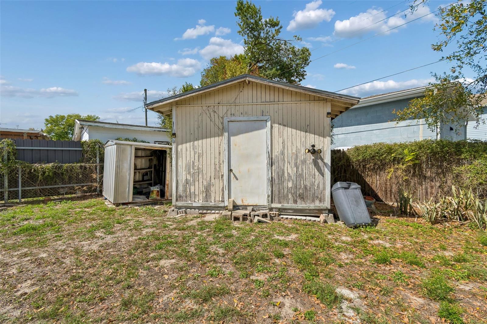 Outside storage shed!