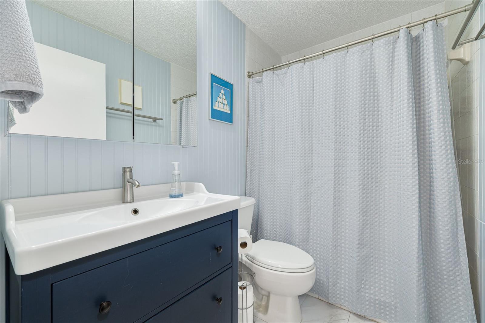 Primary bath with step-in shower