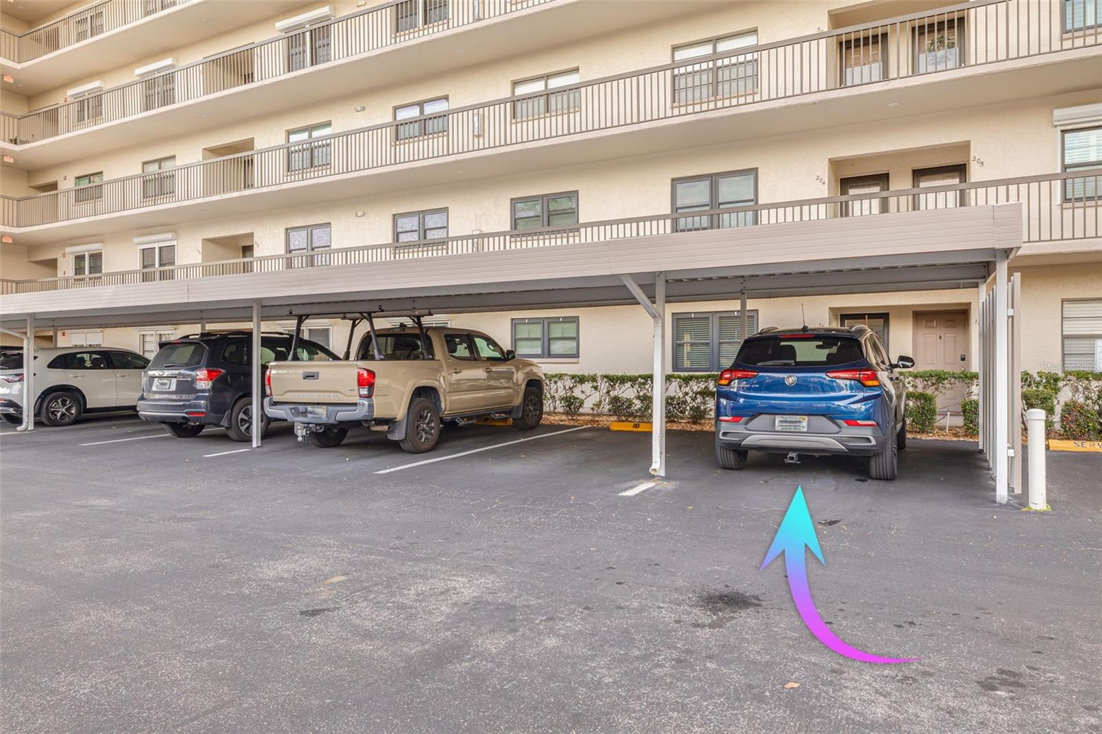 Covered parking spot