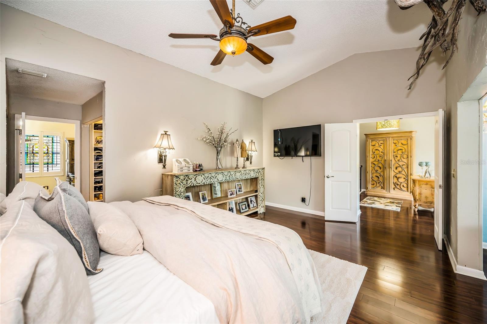 Primary bedroom double door entryway