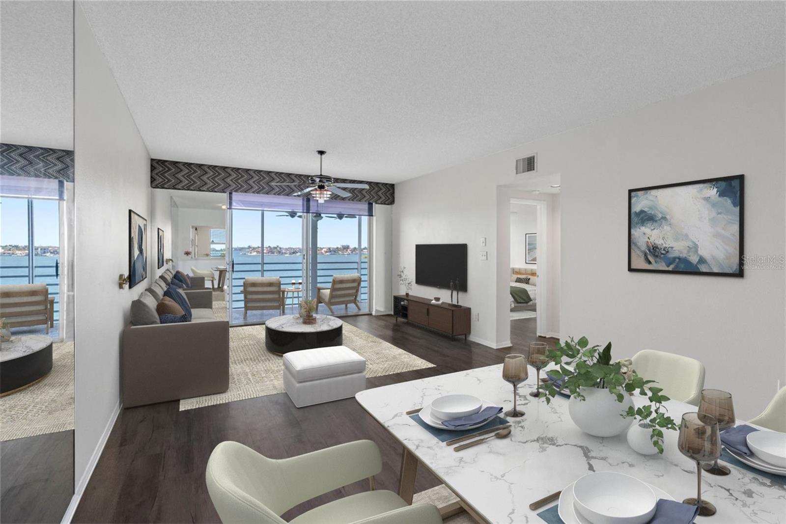 Virtually staged for dinner with friends