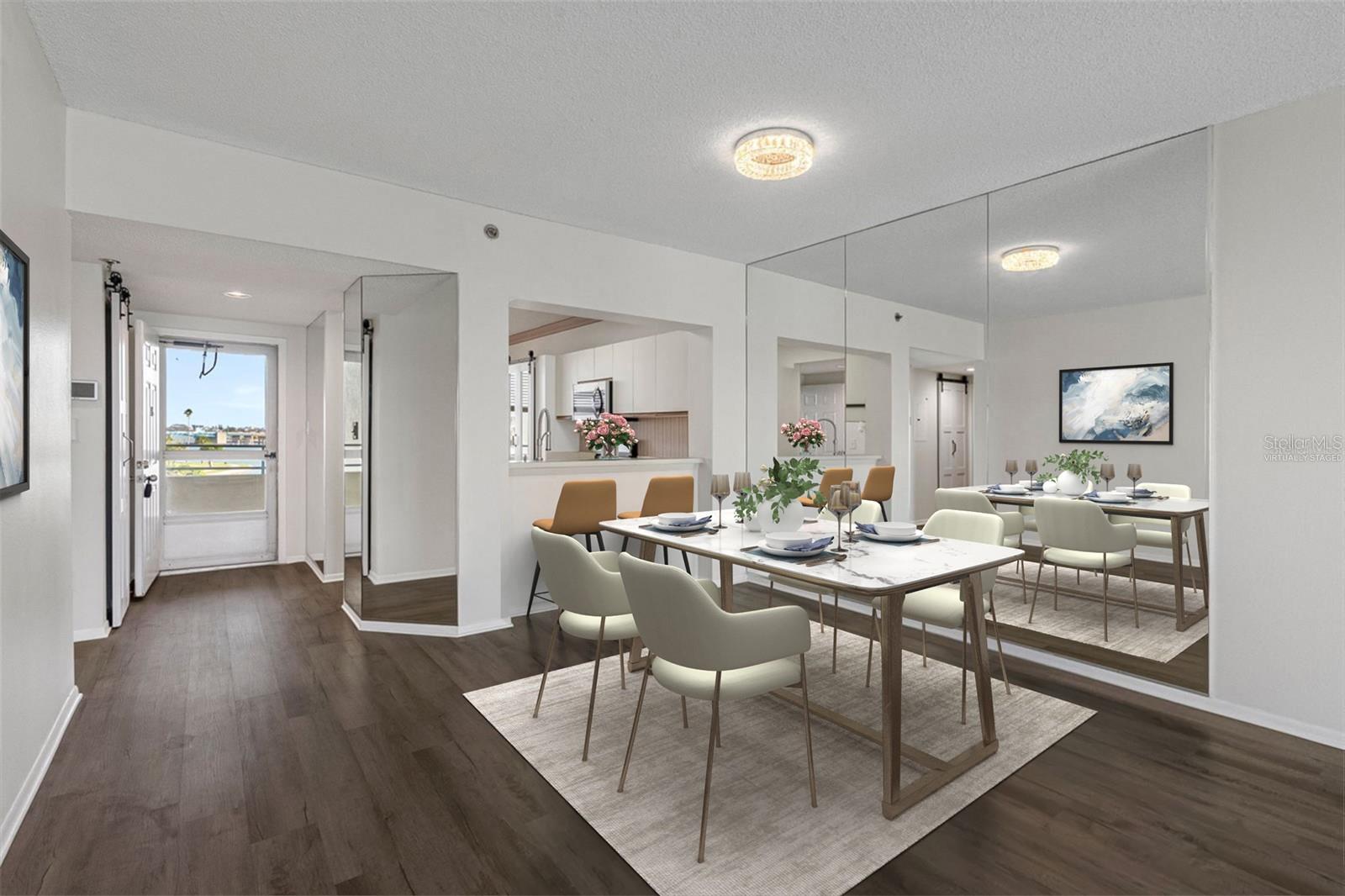 Virtually staged - new luxury vinyl plank flooring and freshly painted condo