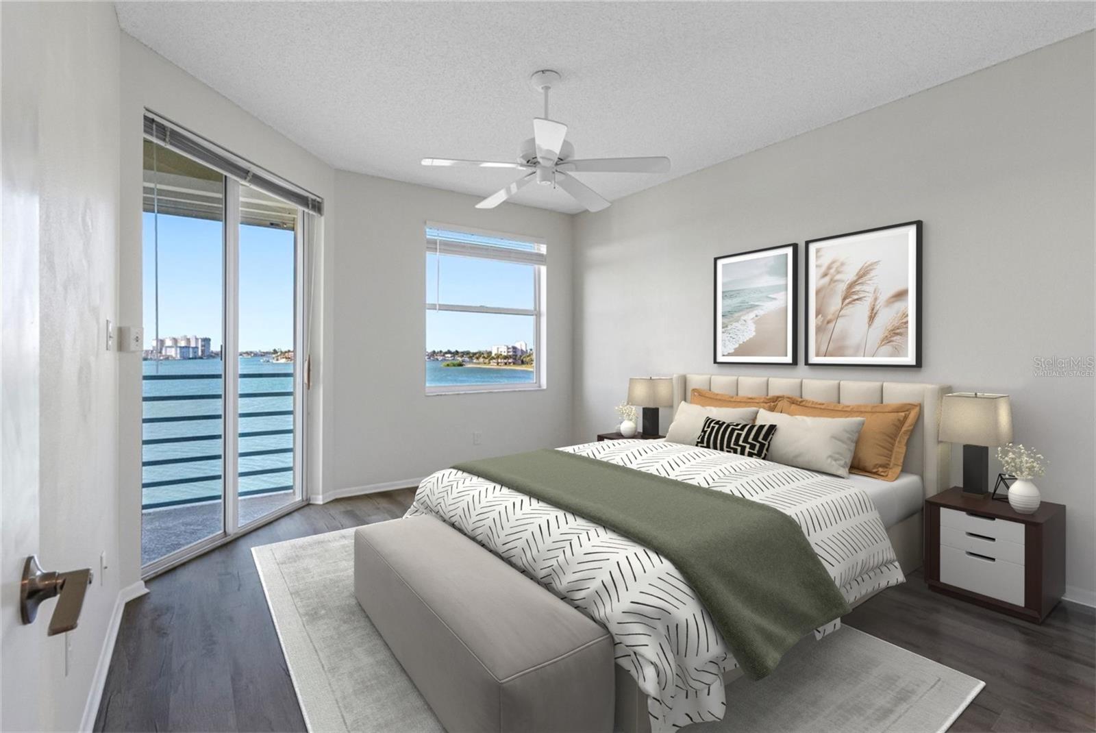 Virtually staged - open water views - like living on a boat!
