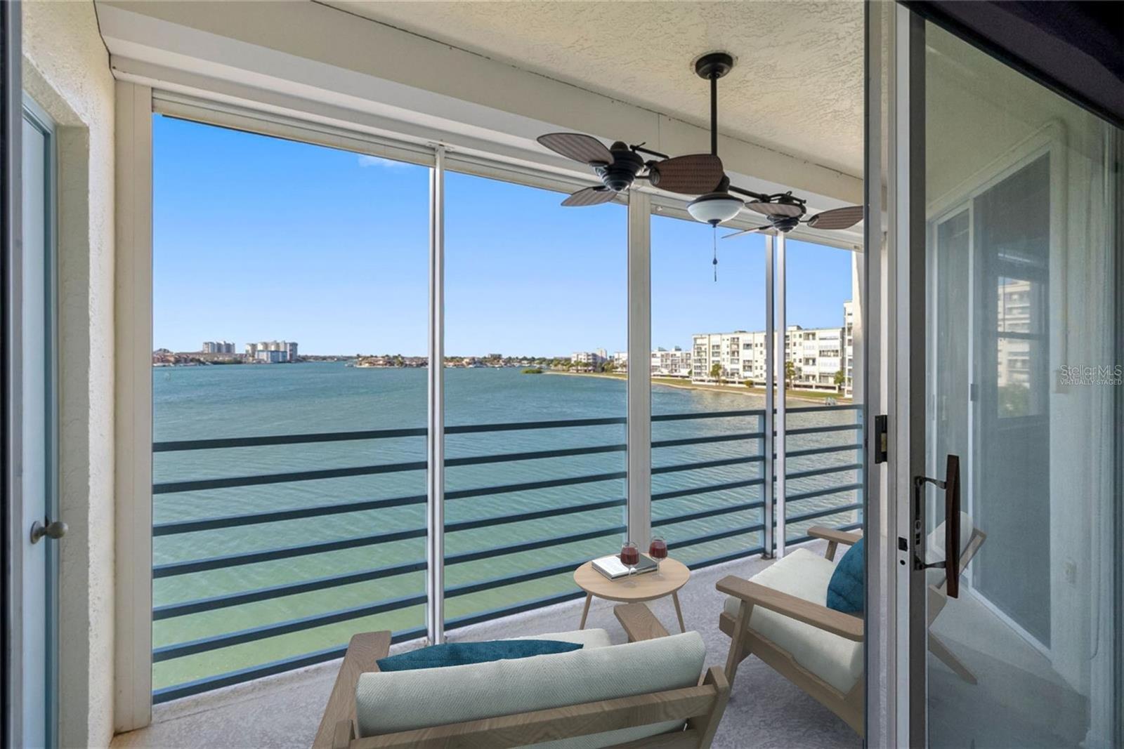 Virtually Staged - the evening sunset glass of wine