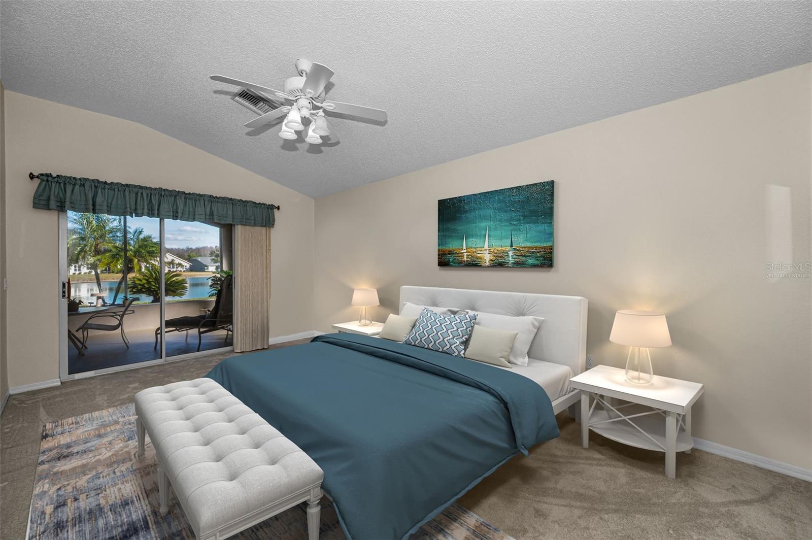 Primary bedroom virtually staged