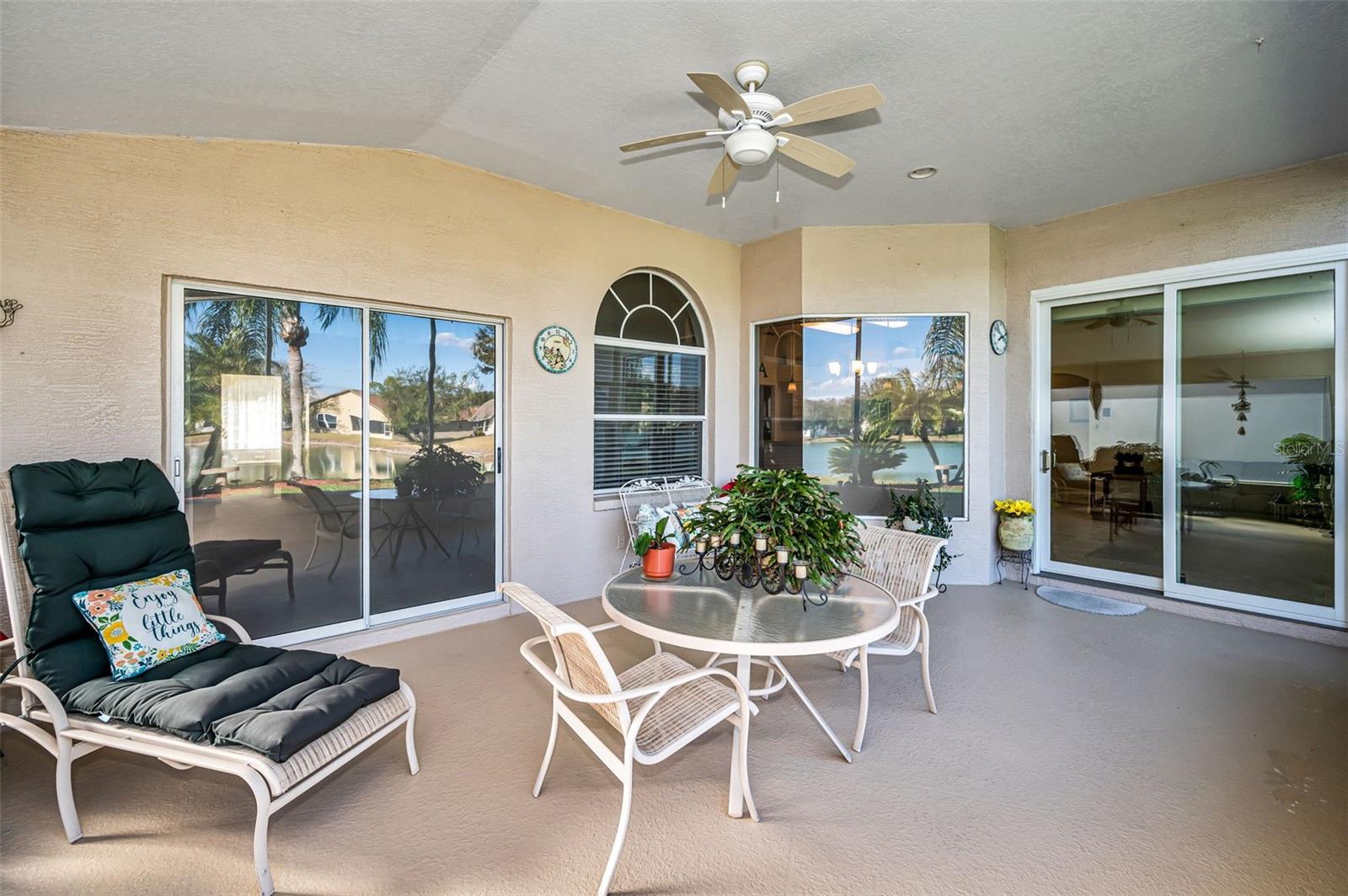 Screen in lanai under roof line