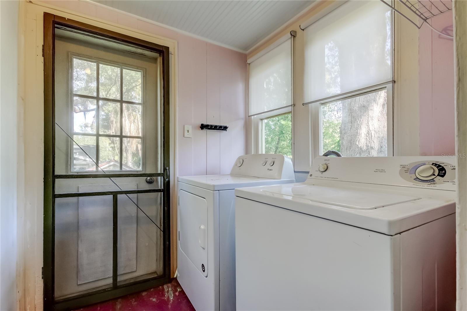 Laundry next to the kitchen.