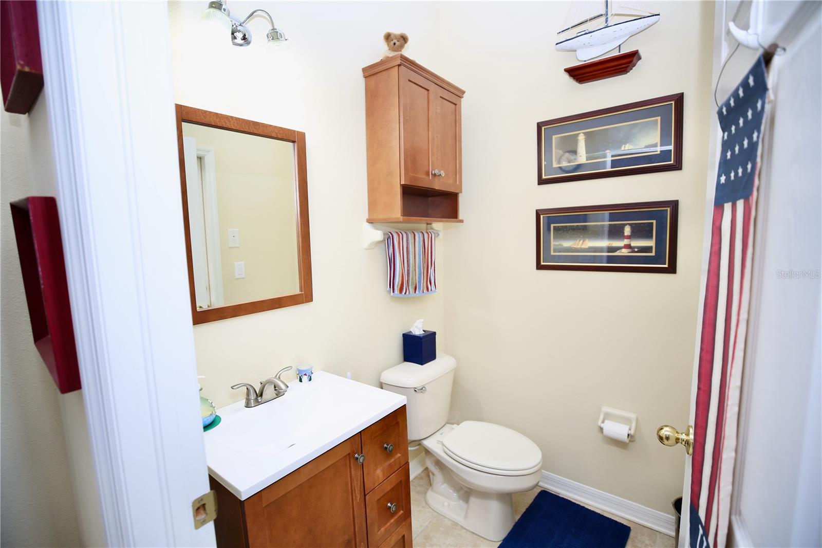 half bath, leads to the pool