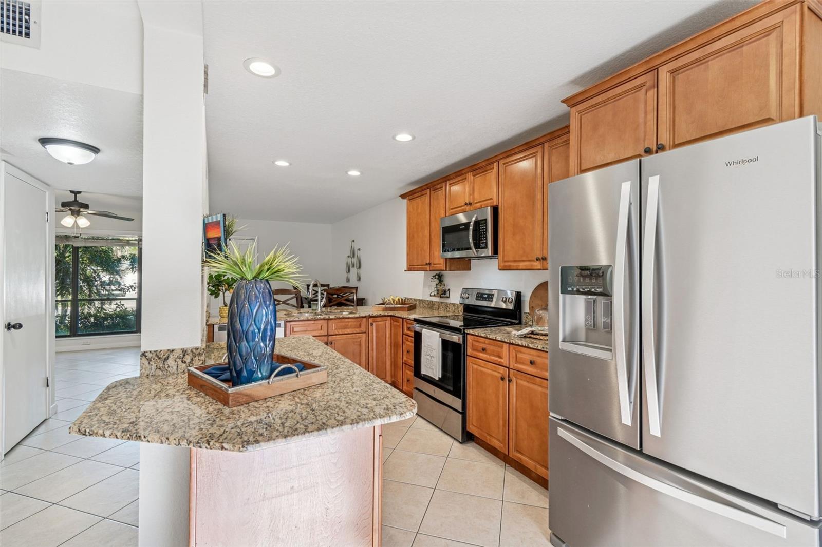 Stainless steel appliances.