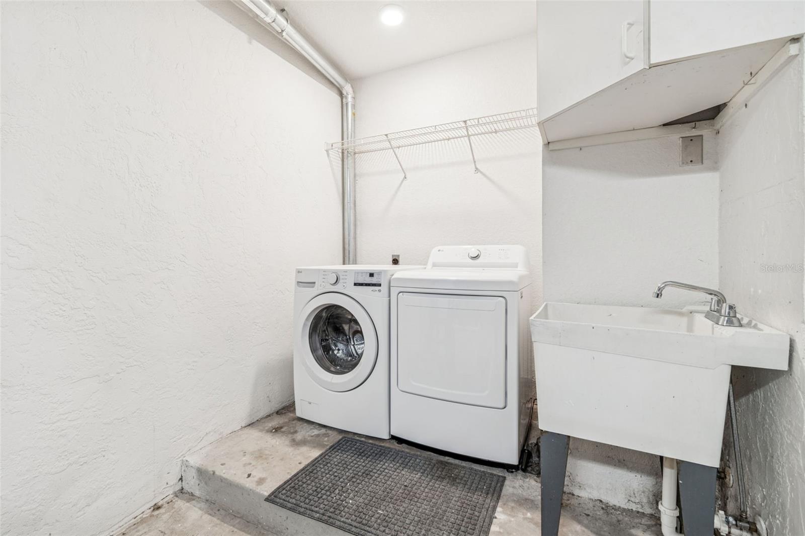 Laundry room is on main level inside the garage.