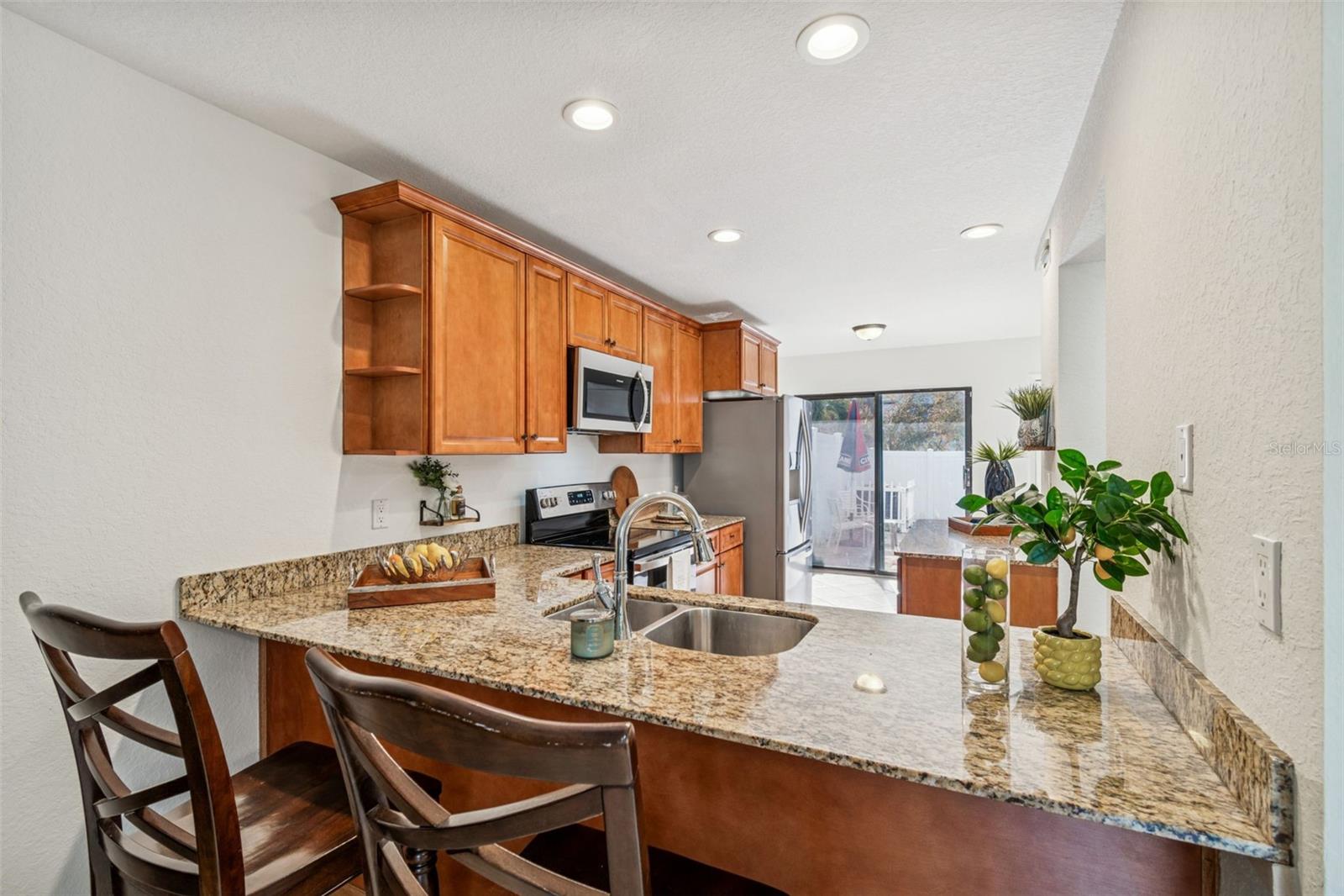 Granite countertops.