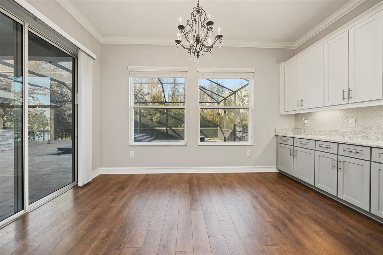 Breakfast nook/dinette with extra cabinets for storage