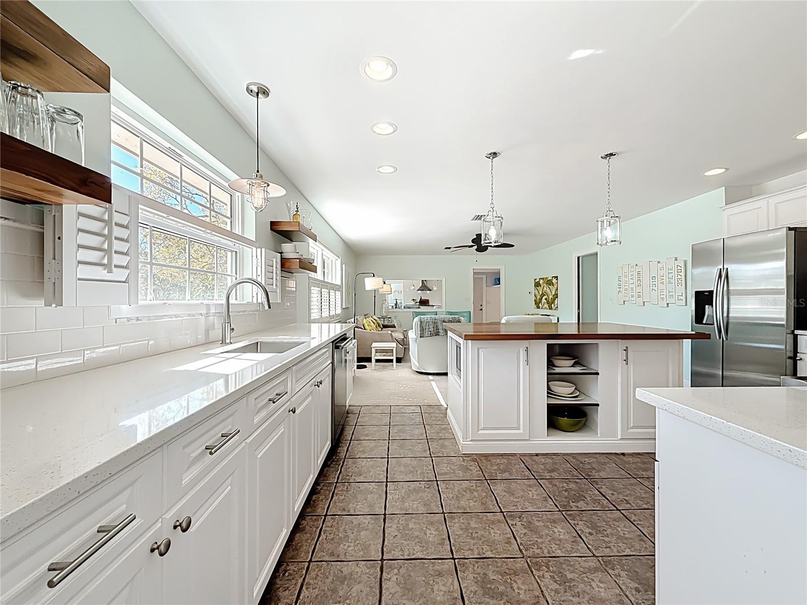 Open concept kitchen and family room