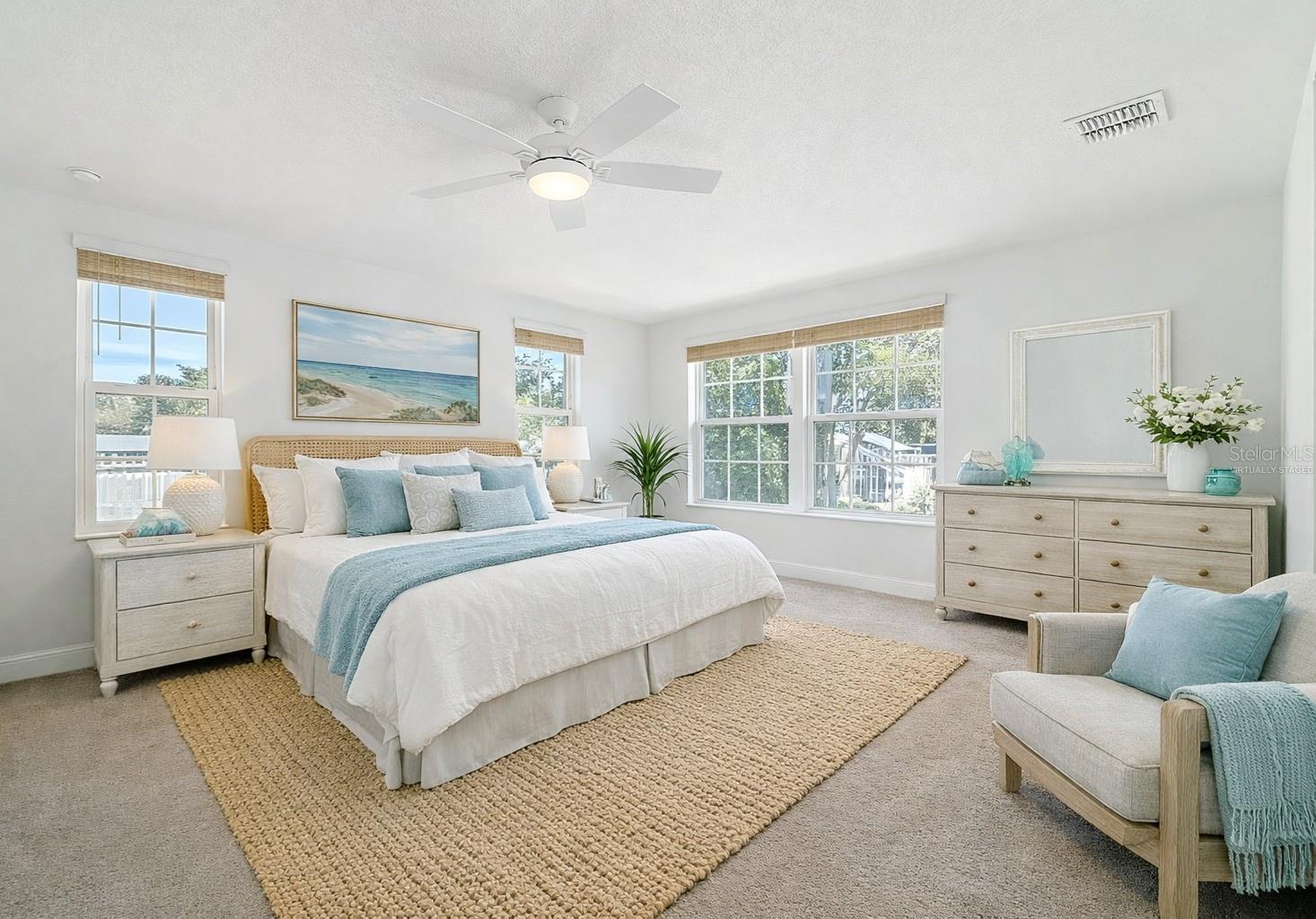 Virtually Staged Primary suite