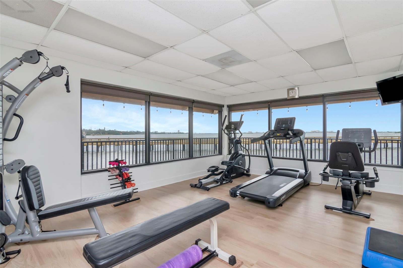Fitness Center overloking Clearwater Beach and located inside the Waterfront Clubhouse.