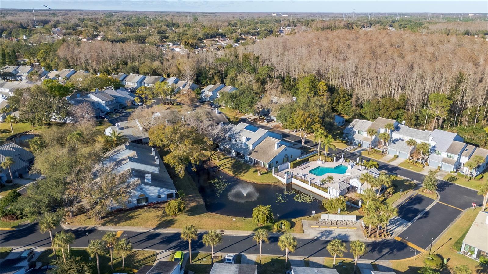 This aerial photo shows the complex and the surroundings.