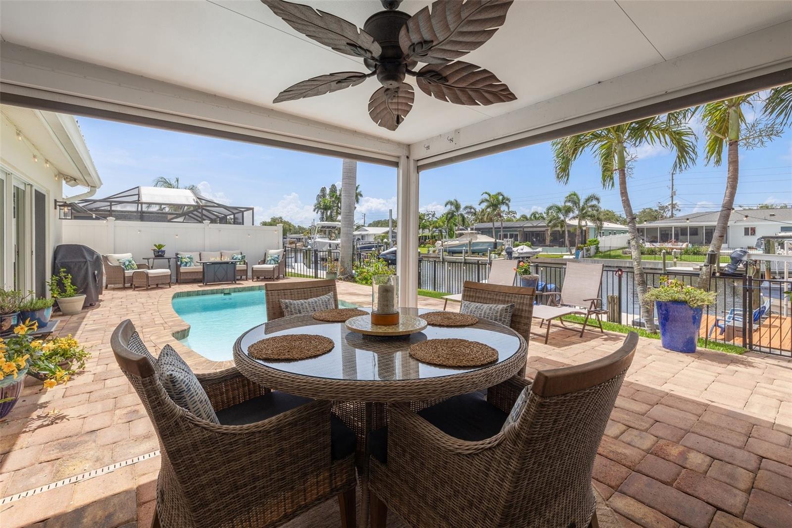 covered porch area off of the kitchen