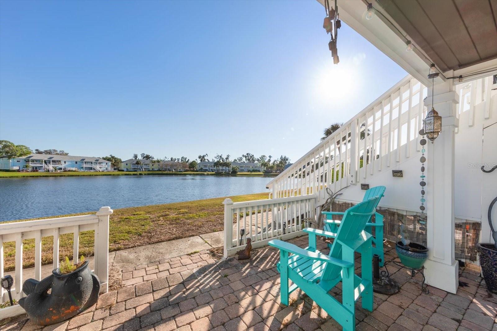 Enjoy morning coffee from the patio as the sunrises over the lake.