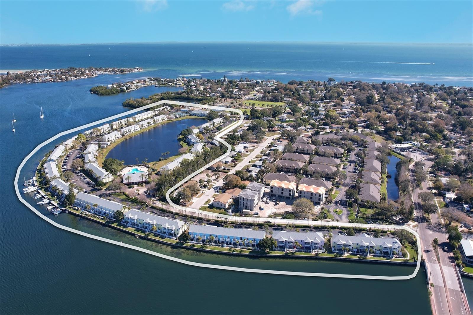 Looking out toward Tampa Bay in the background