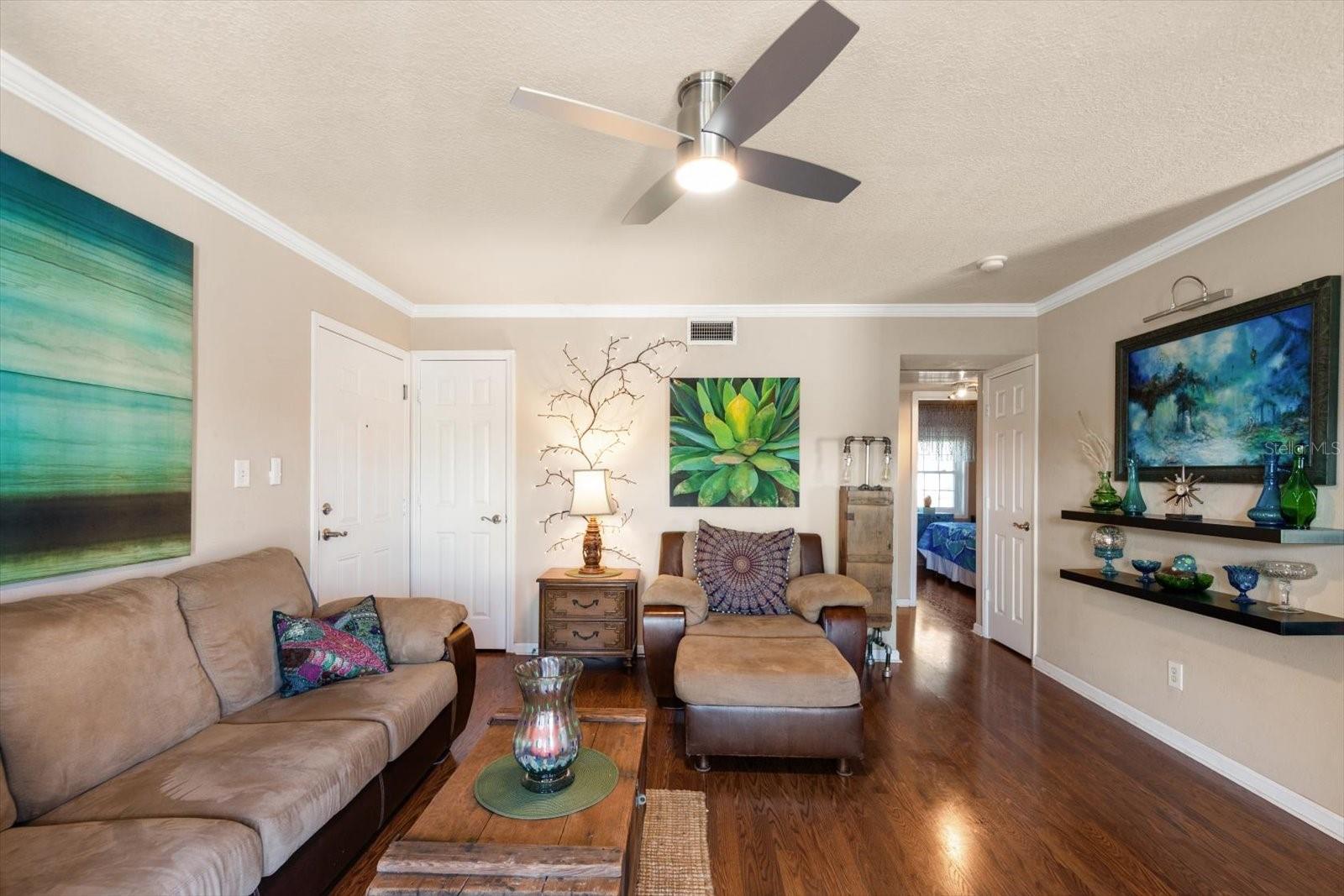 Gorgeous vinyl wood plank flooring throughout the living areas (tile in kitchen and bath)