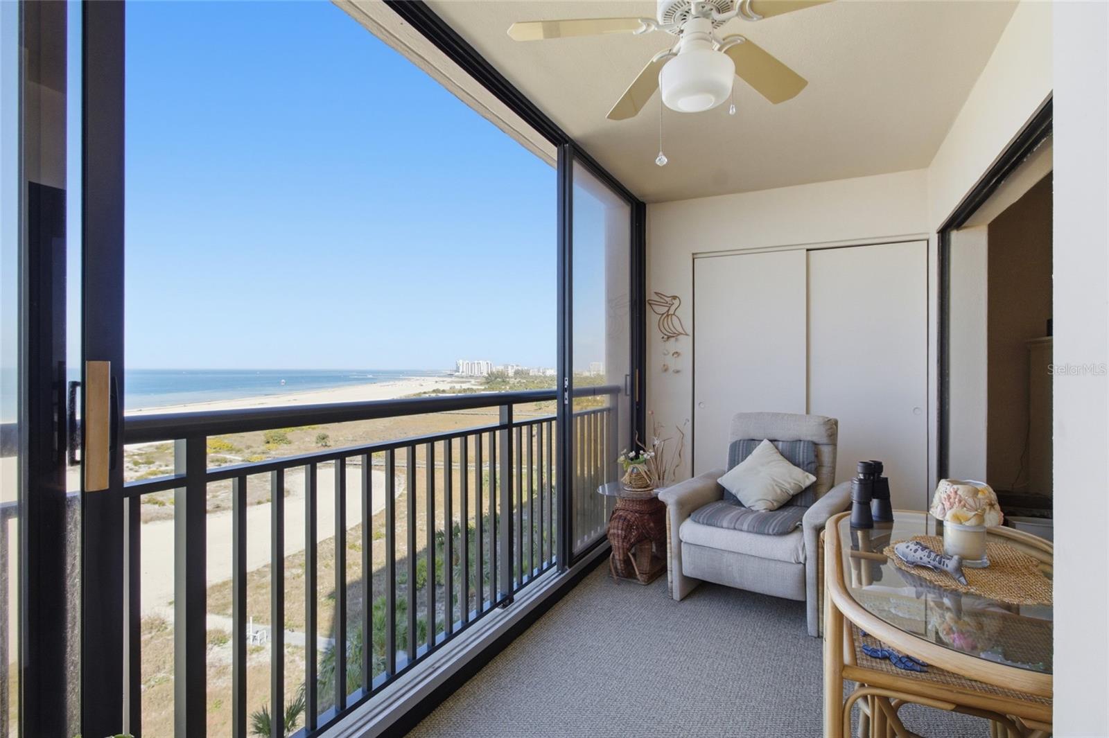 Enclosed patio with hurricane rated sliders