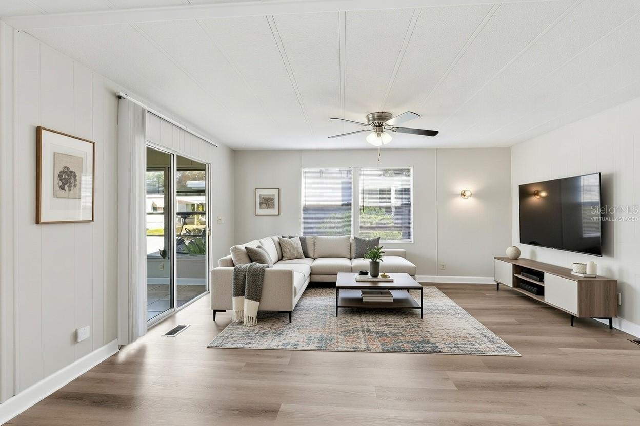 Virtually staged living room