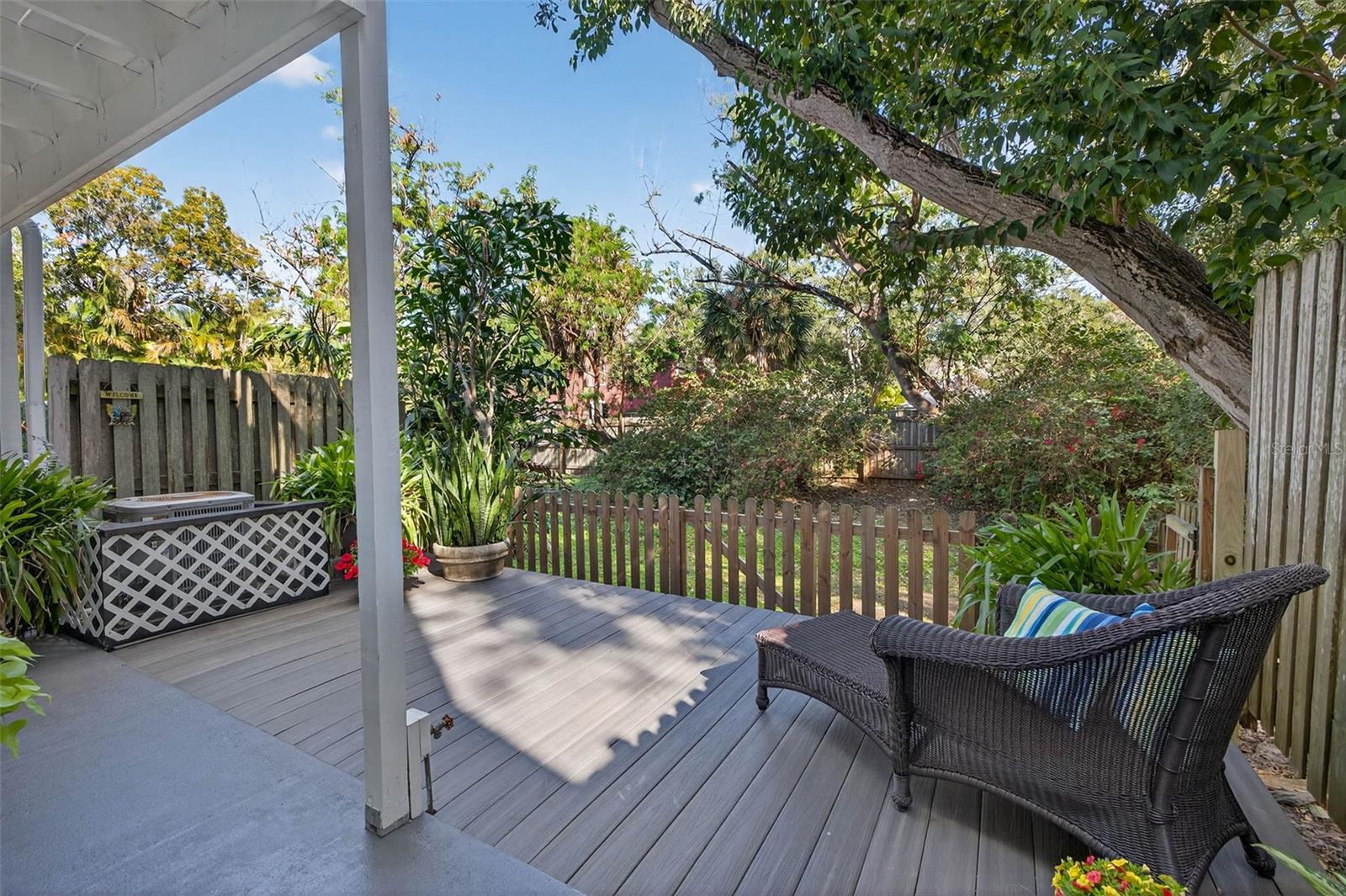 quiet & private patio - no buildings behind except single family homes