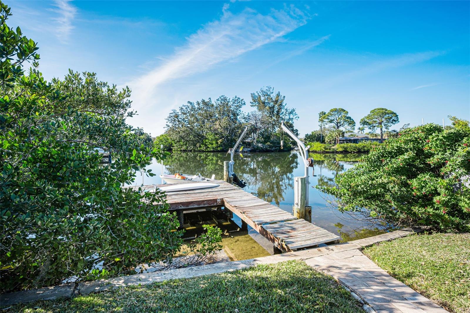 Backyard dock with Tampa Bay access