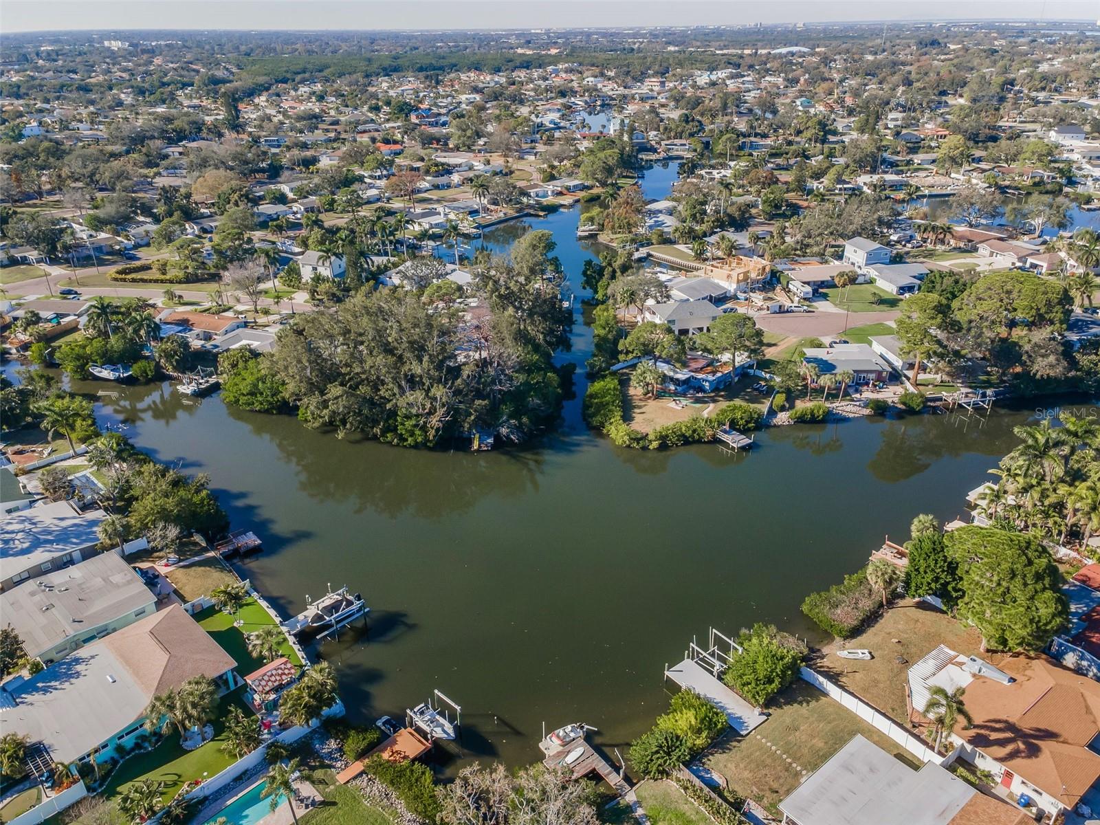 Aerial -green metal roof