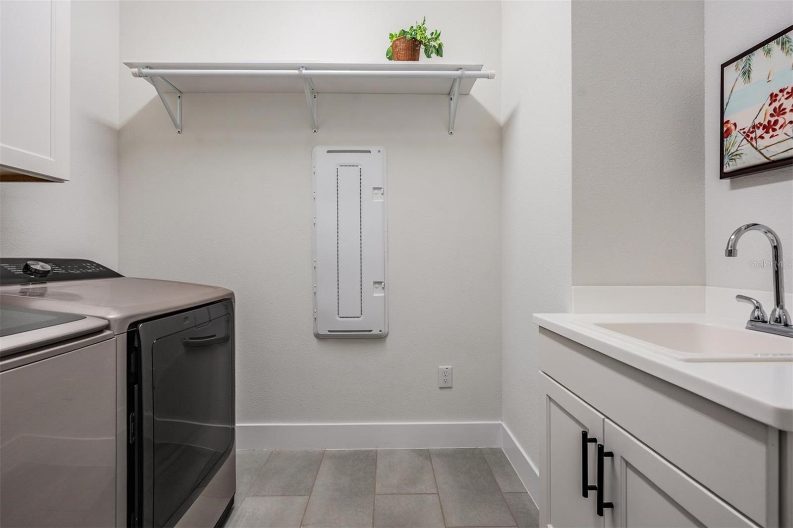 Utility sink and built-ins for storage