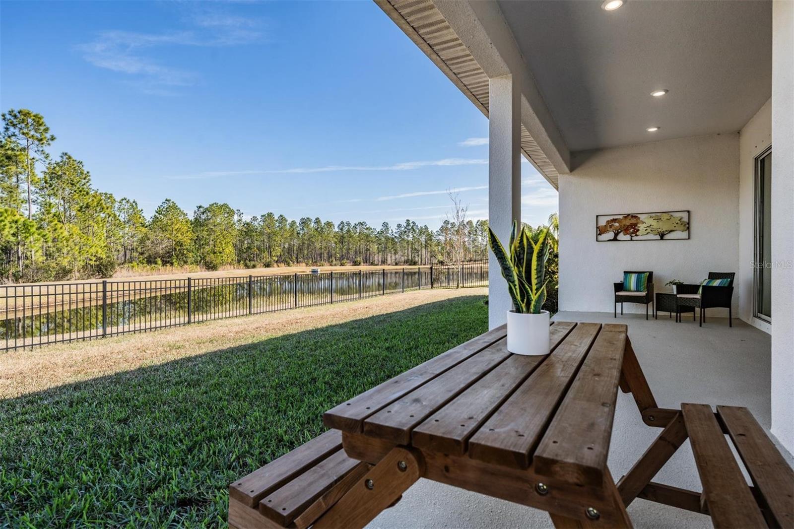 Back patio is the perfect place to start or end your day!