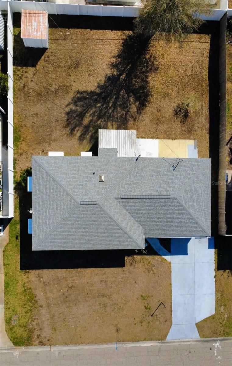 Large yard with shed