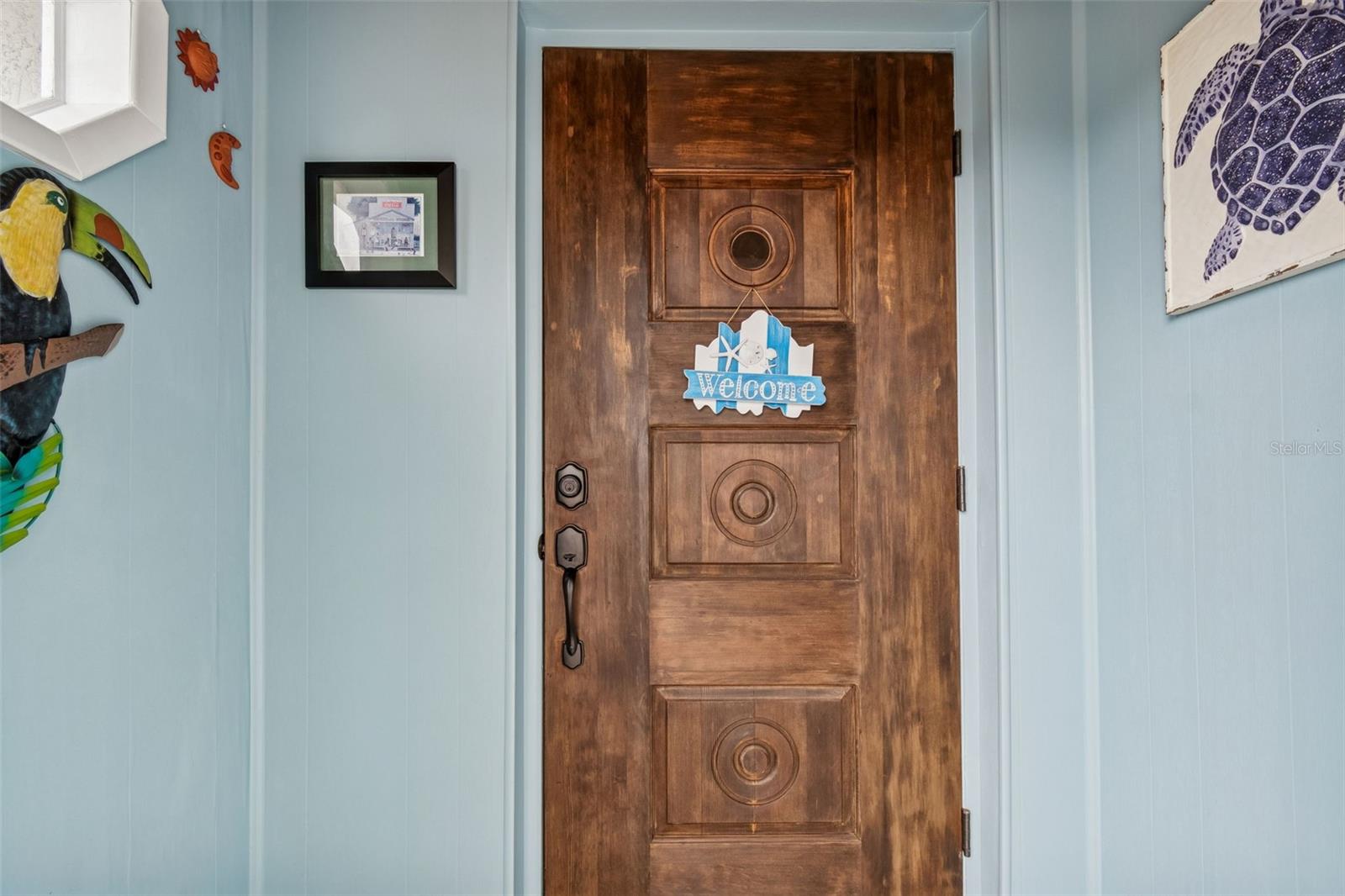 Custom Wood Door in Entryway