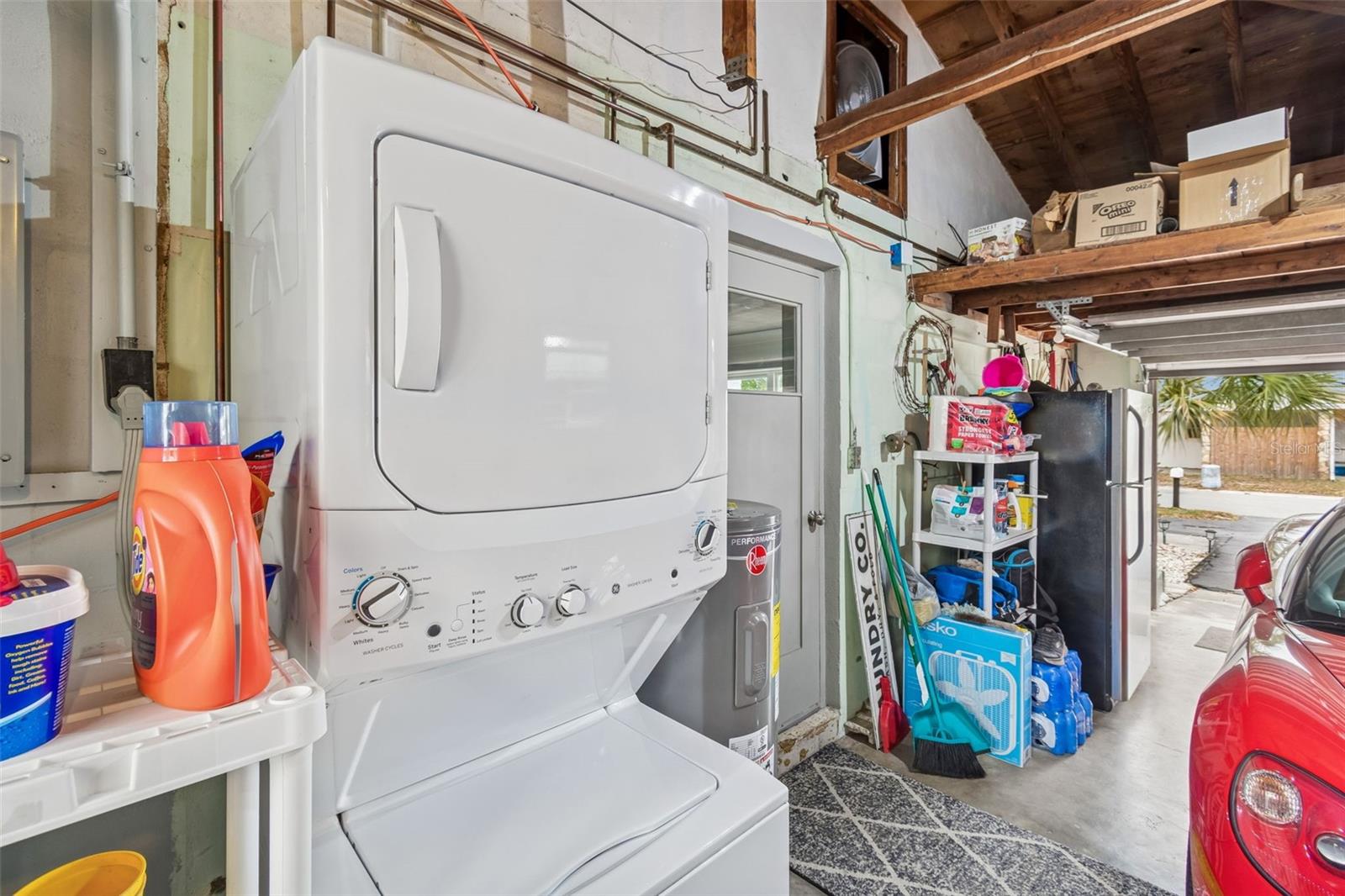 New stackable washer and dryer.