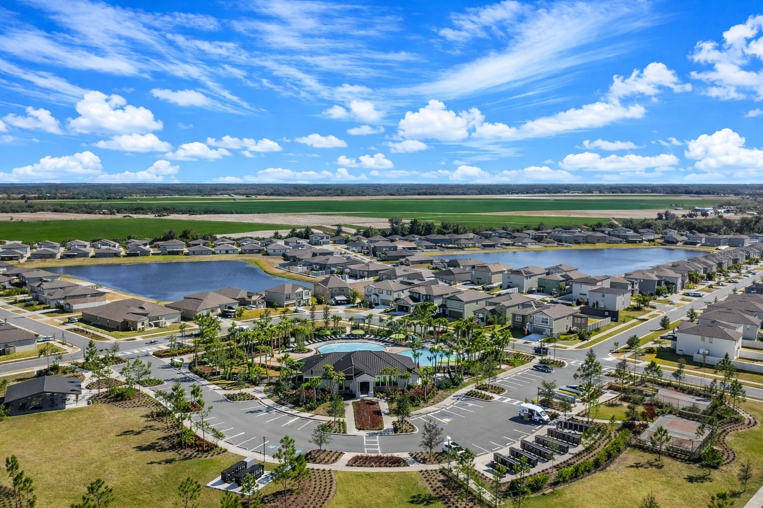 Amenities include a swimming pool, clubhouse, picnic areas, dog park, playground, basketball courts, and pickleball courts.