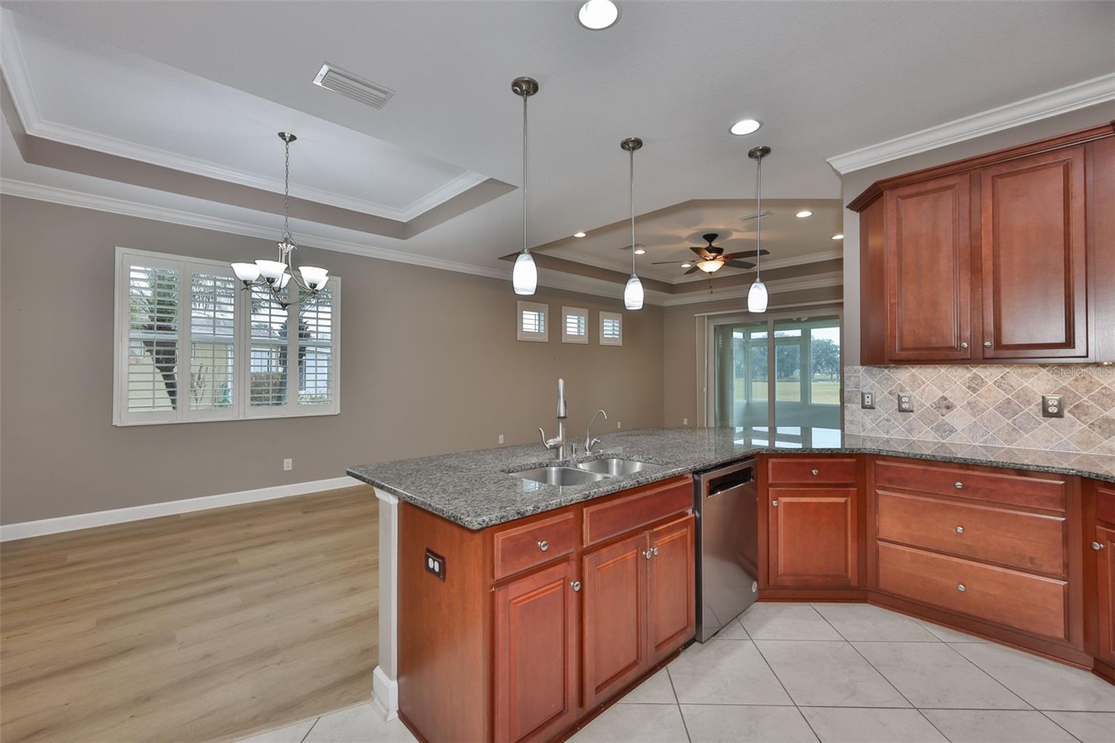 Looking out of Kitchen into Dining Area