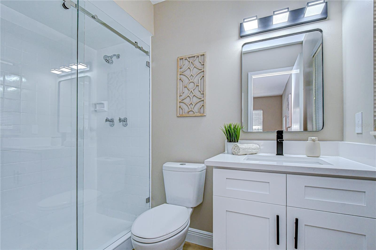 Primary Ensuite - Glass Barn Door Shower