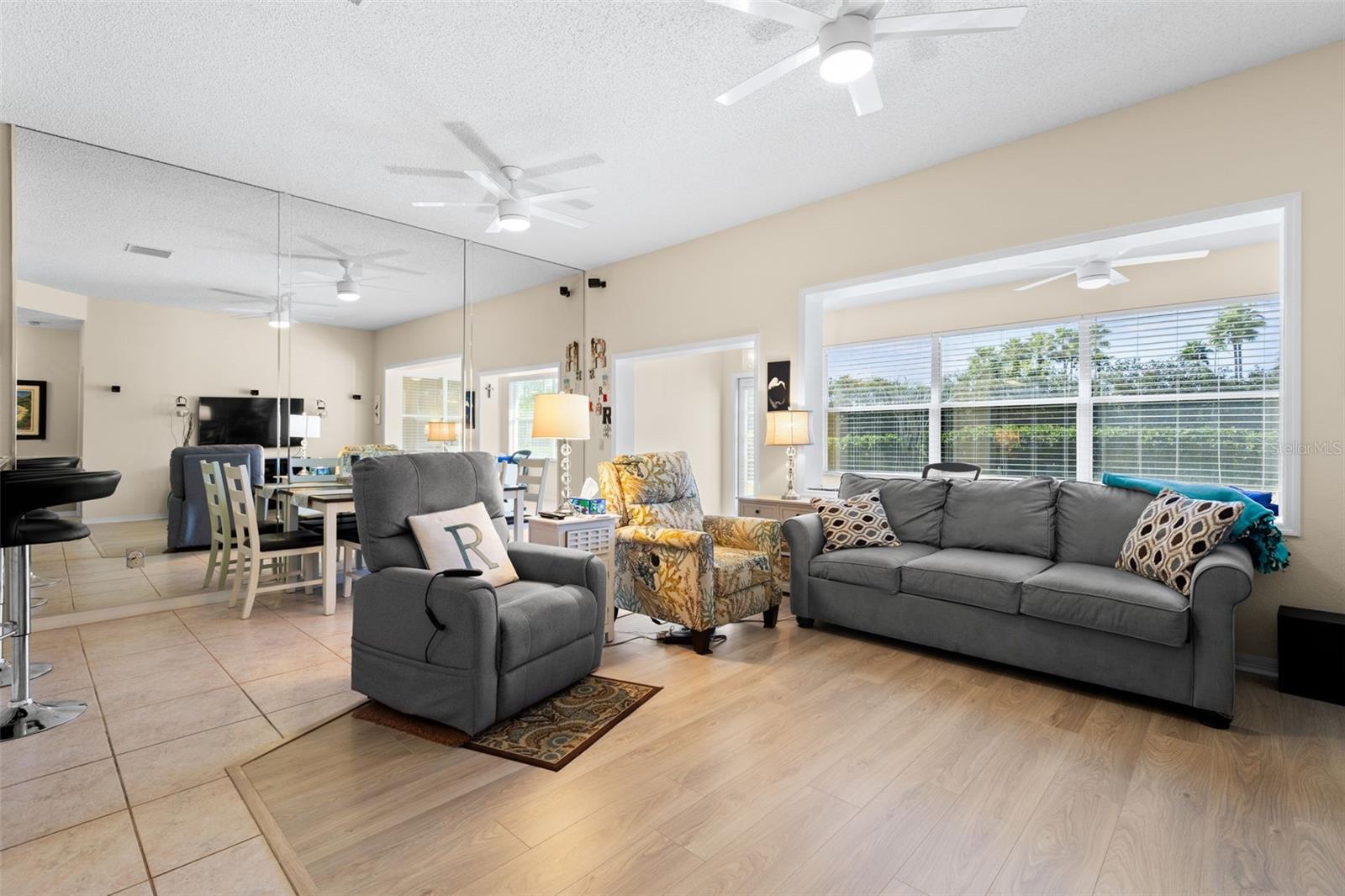 Spacious living room/dining room combo