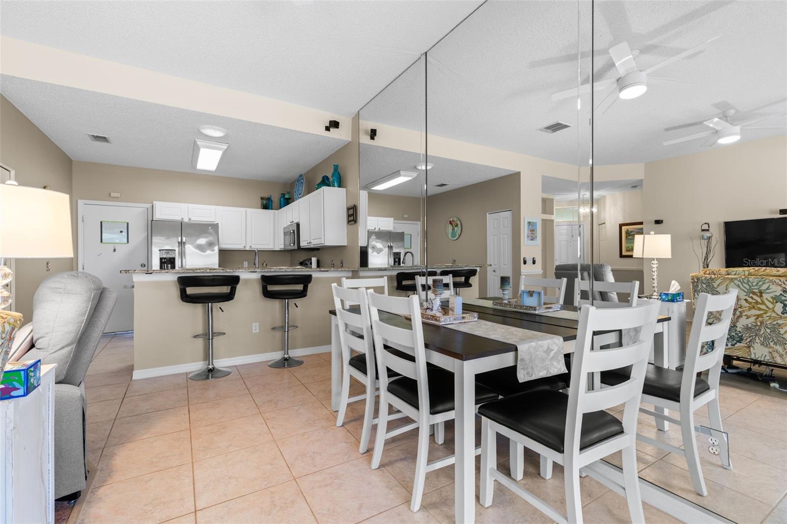 Dining area open to the kitchen