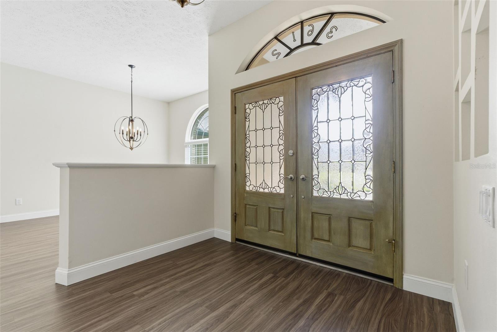 Leaded glass double entry doors