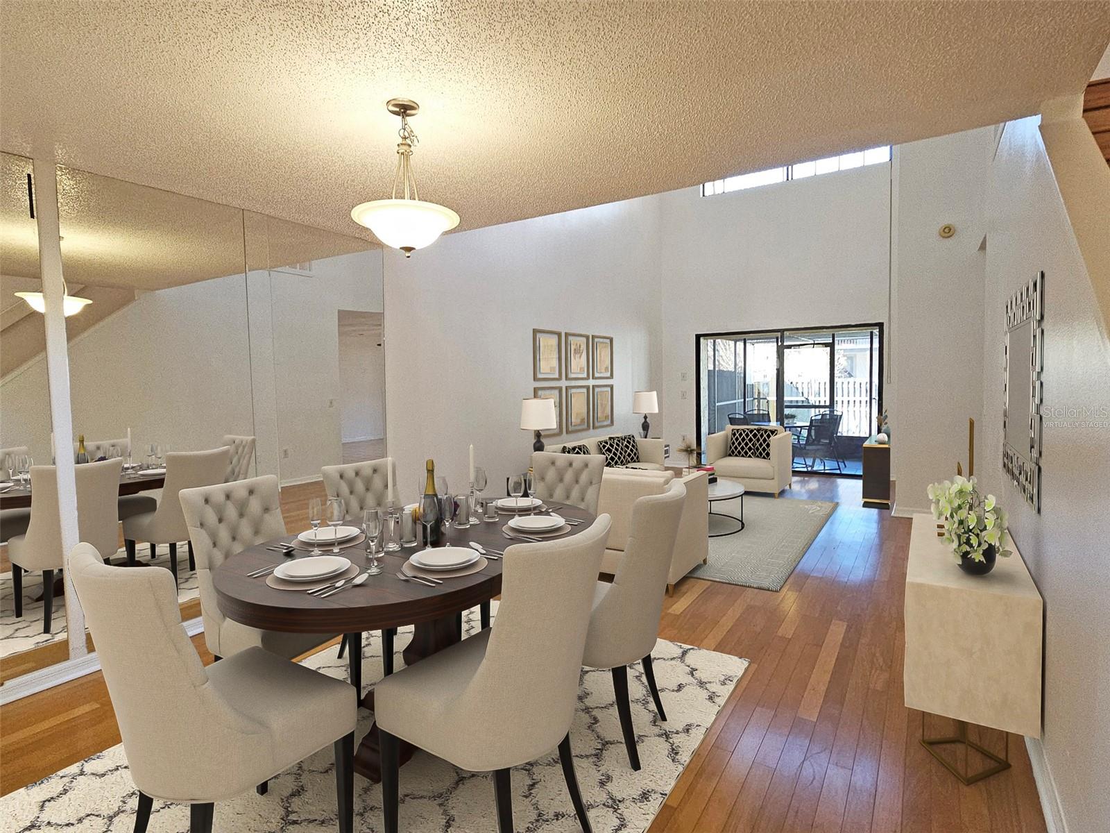 Virtually Staged  Dining Living Room
