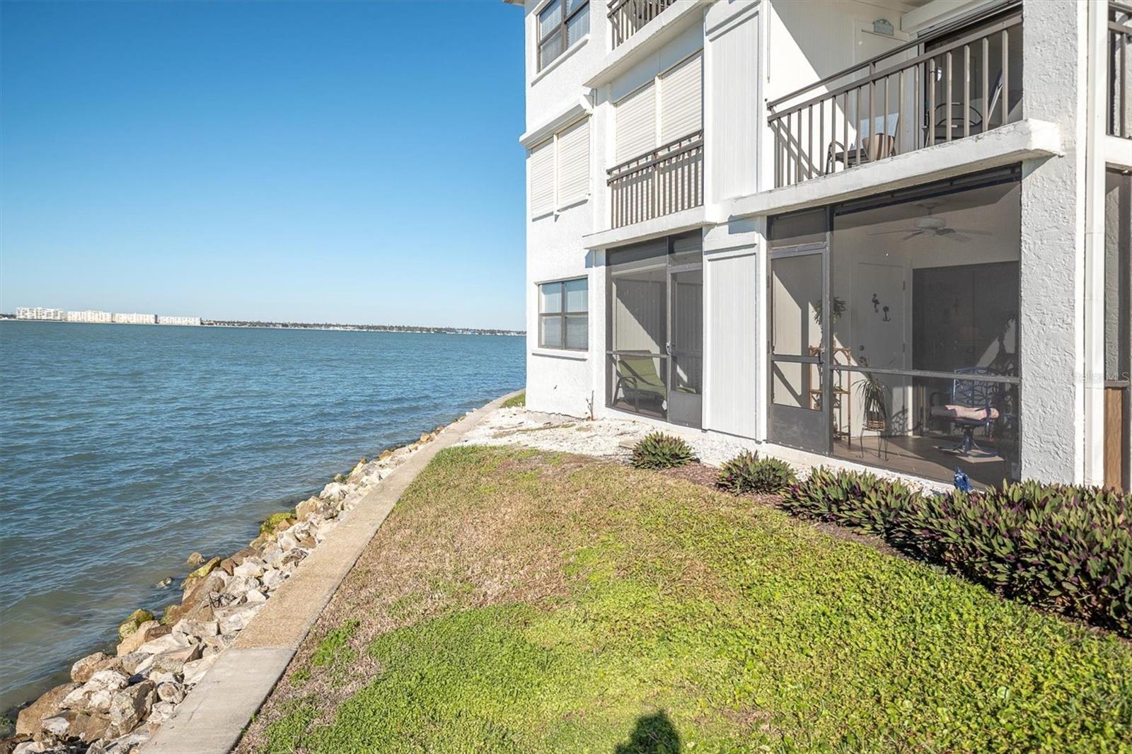 Back view of screened patio