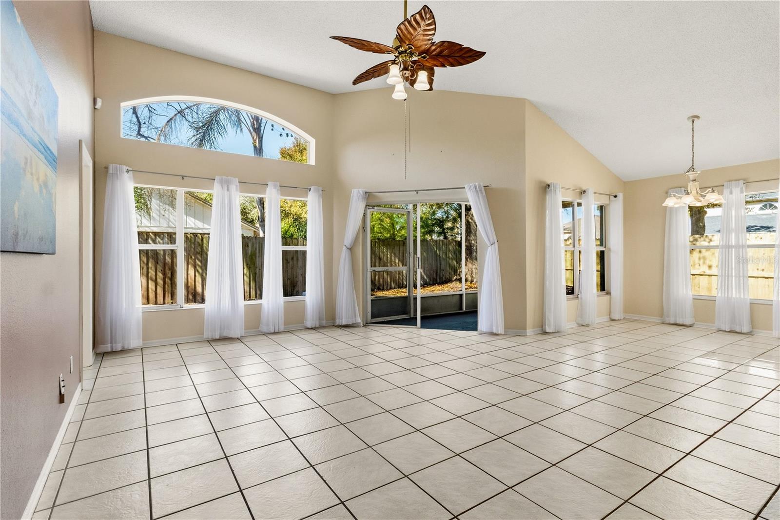 Step back in to the family room with high cielings and plenty of light