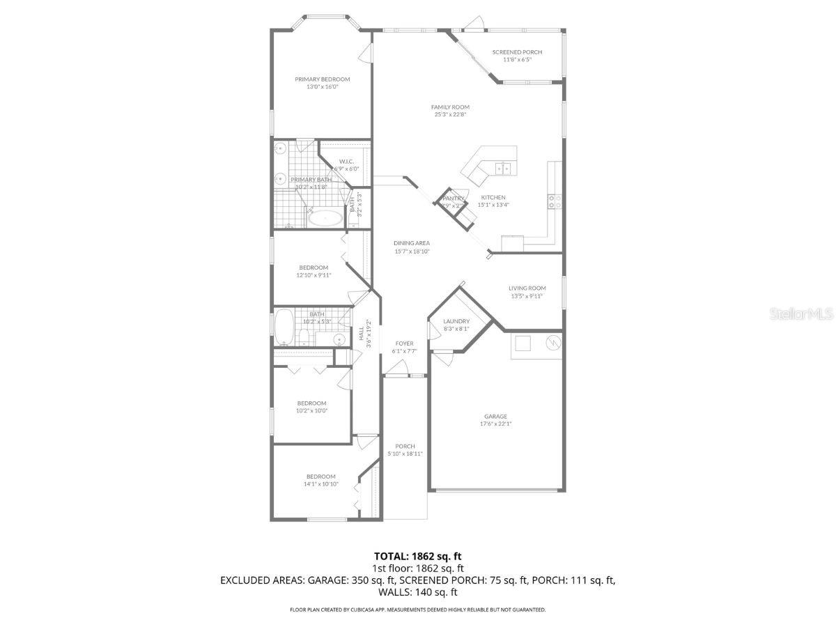 The floor plan with split bedrooms and plenty of space to move around